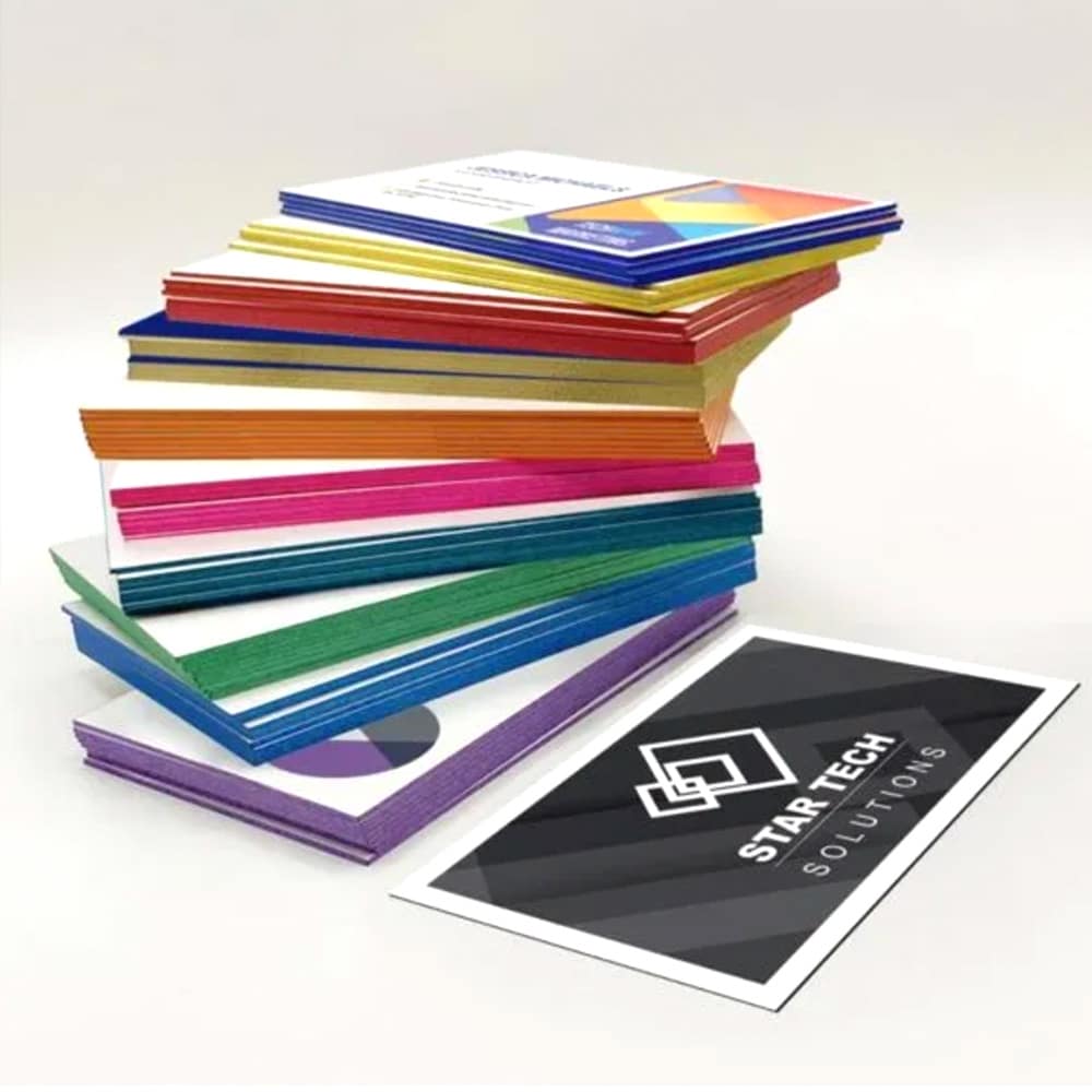 Premium 32pt Painted Edge Business Cards with custom colored edges