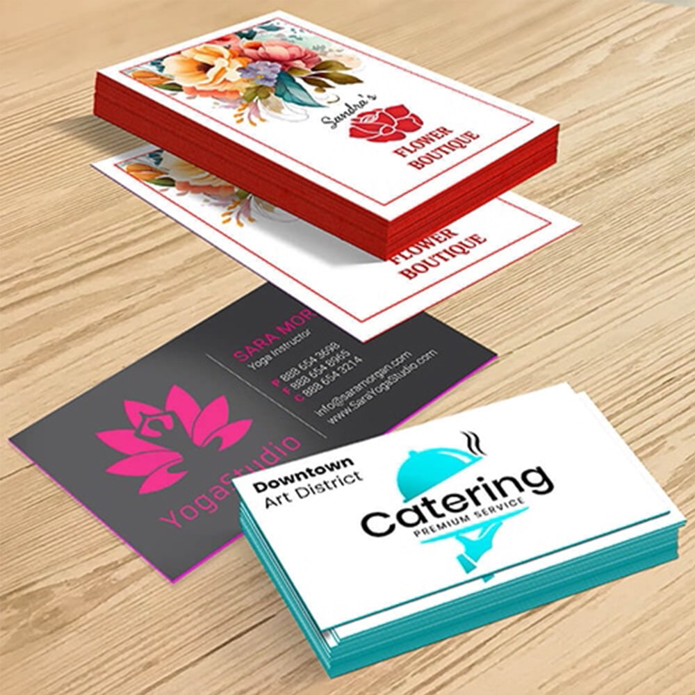 Premium 32pt Painted Edge Business Cards with custom colored edges
